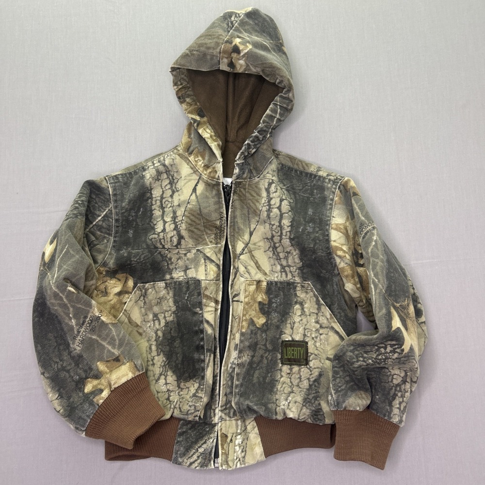 Vintage Y2K Liberty Youth Boys 6-8 Camo Hunting Jacket Realtree Hardwoods Y2K
